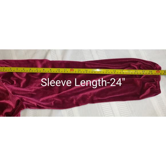 Nine West Velvet Mini Dress Burgundy Velour LARGE Comfort Wear Leisure Party - Picture 16 of 16